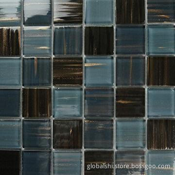 Crystal Glass Mosaic Tiles with Gray Mix Color, 300 x 300mm, 23 x 23mm Unite Size